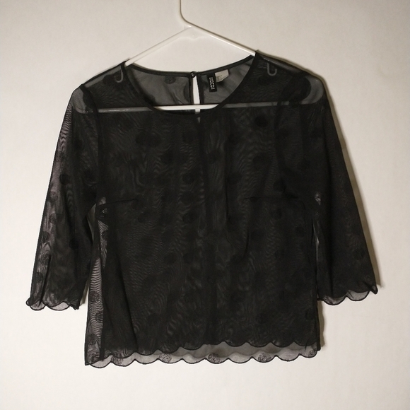 Divided women's black sheer top size 4 - Picture 1 of 6